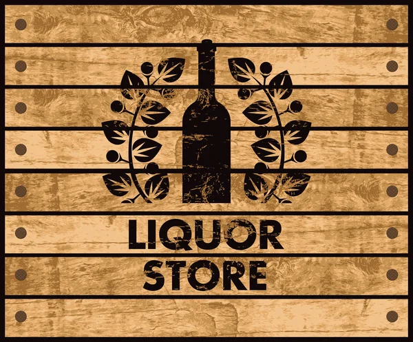 Wine and liquor store sign — Stock Vector