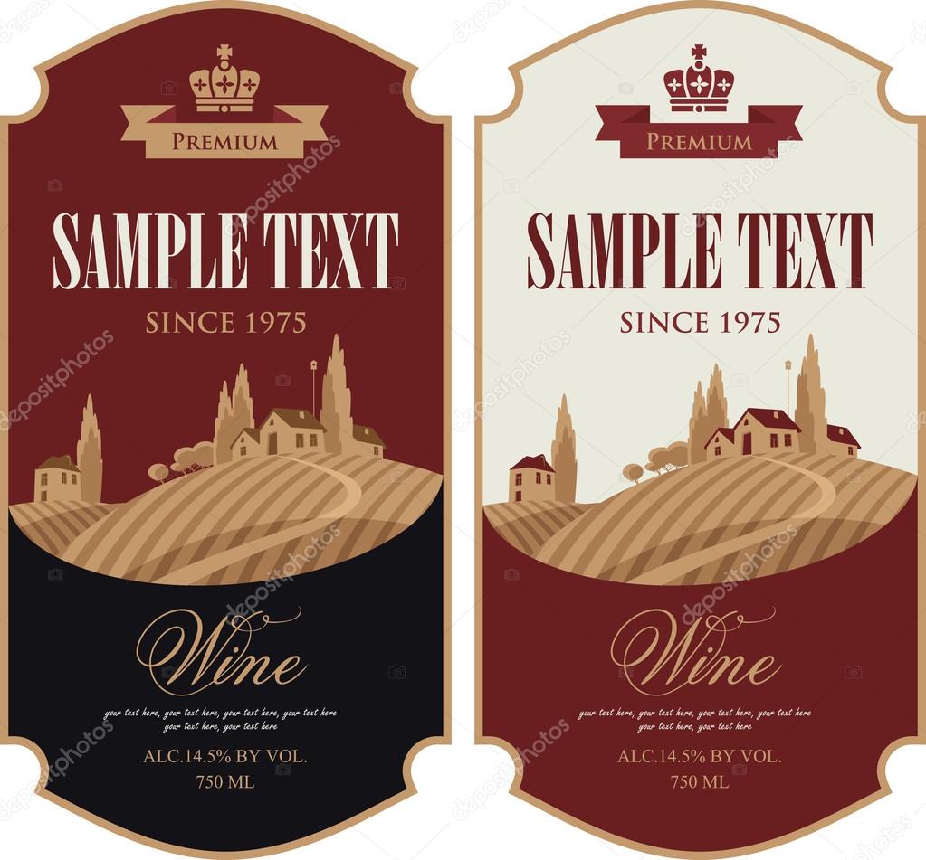 wine labels set