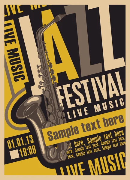Αφίσα για το φεστιβάλ τζαζ — Διανυσματικό Αρχείο