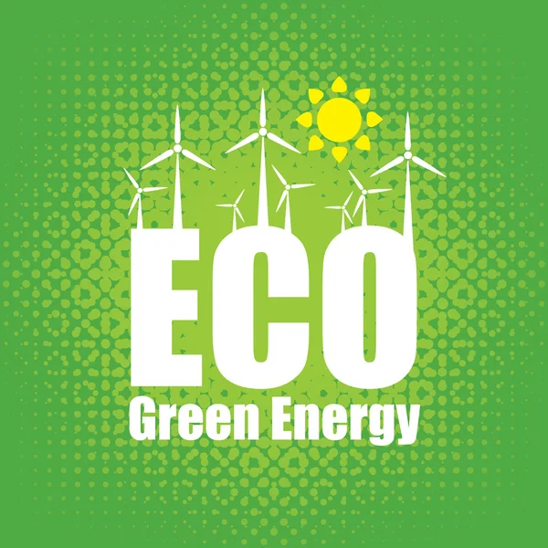 Grüne Energie mit Windrädern — Stockvektor