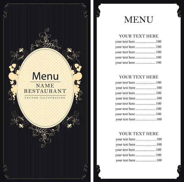 Menu met prijslijst — Stockvector