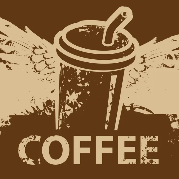 Taza de café con alas — Vector de stock