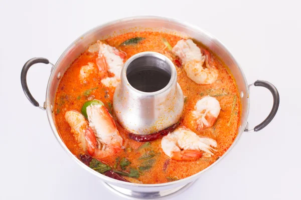 Sour prawn soup in mug — Stock Image Sour prawn soup in mug Royalty Free Stock Photos