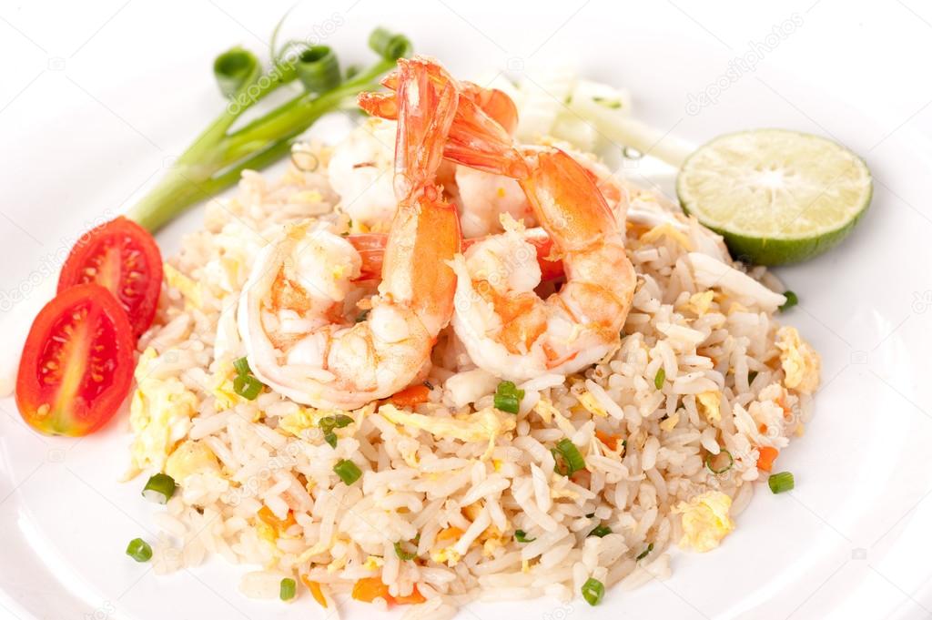 fried rice noodles with shrimps