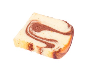 Beyaz zemin üzerine tereyağı pasta