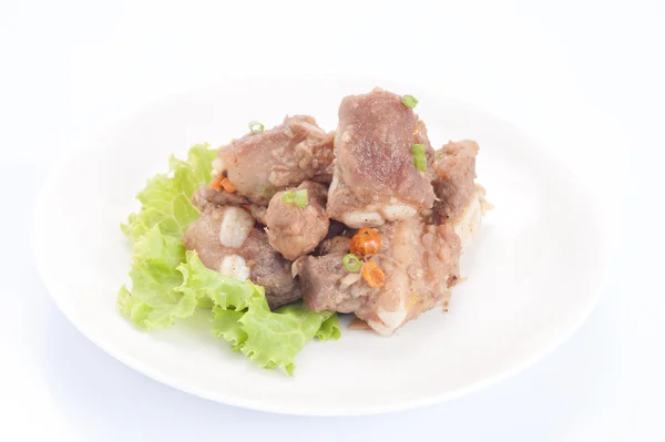 Cuisine thaïlandaise, Porc tranché frit à l'ail — Photo