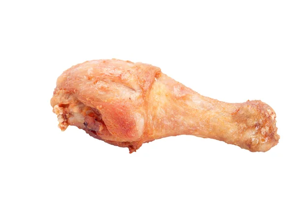 Gouden bruin gebakken kip geïsoleerd op een witte achtergrond heeft uitknippad — Stockfoto