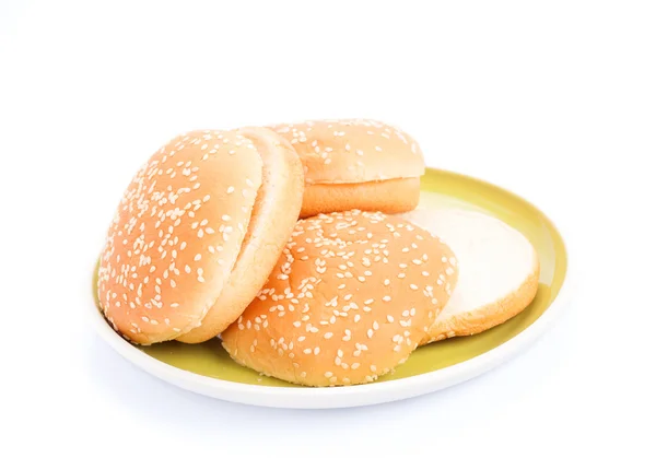 Big Hamburgers in plate — Stock Photo, Image