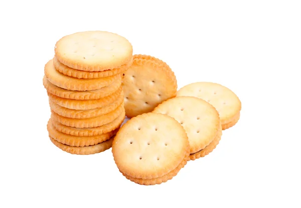 Cookies in pila isolati su bianco — Foto Stock