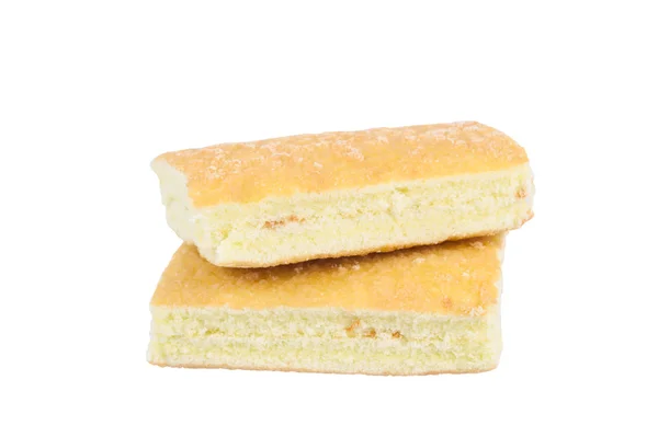Pastel de mantequilla sobre fondo blanco — Foto de Stock