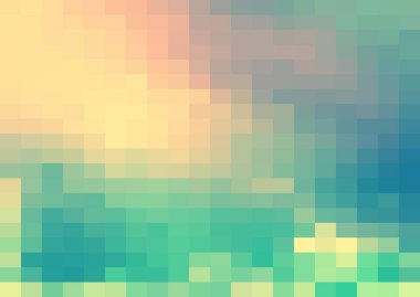 Soyut Yeşil Geometrik Arkaplan, Yaratıcı Tasarım Şablonları. Piksel sanatı Izgara Mozaiği, 8 bit vektör arkaplanı.