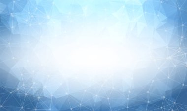 Mavi düşük polimer arka plan. Çokgen tasarım modeli. Parlak mozaik modern geometrik tasarım, Yaratıcı Tasarım Şablonları. Noktalarla birleştirilmiş çizgiler.