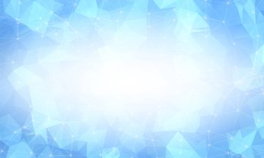 Parlak mavi düşük polimer arka plan. Çokgen tasarım modeli. Parlak mozaik modern geometrik tasarım, Yaratıcı Tasarım Şablonları. Noktalarla birleştirilmiş çizgiler.