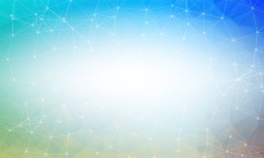 Yeşil düşük polimer arka plan. Çokgen tasarım modeli. Parlak mozaik modern geometrik tasarım, Yaratıcı Tasarım Şablonları. Noktalarla birleştirilmiş çizgiler.