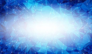 Geometrik Koyu Mavi Çokgen arka plan molekülü ve iletişim. Noktalarla birleştirilmiş çizgiler. Minimalizm geçmişi. Bilim, kimya, biyoloji, tıp, teknoloji kavramı.