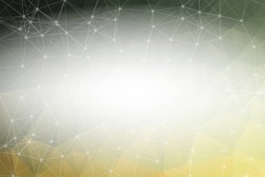 Noktaları ve Çizgileri Birleştiren Soyut Koyu Yeşil Çokgen Alan Arkaplanı. Bağlantı yapısı ve bilim geçmişi. Gelecekçi HUD tasarımı.