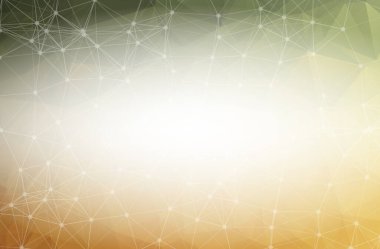 Noktaları ve Çizgileri Birleştiren Soyut Koyu Kahverengi Çokgen Uzay Arkaplanı. Bağlantı yapısı ve bilim geçmişi. Gelecekçi HUD tasarımı.