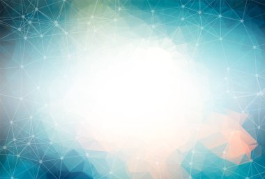 Mavi düşük polimer arka plan. Çokgen tasarım modeli. Parlak mozaik modern geometrik tasarım, Yaratıcı Tasarım Şablonları. Noktalarla birleştirilmiş çizgiler.