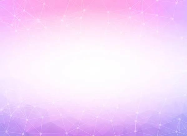 Geometric Pink Molécule Fond Polygonale Communication Lignes Connectées Avec Des — Image vectorielle