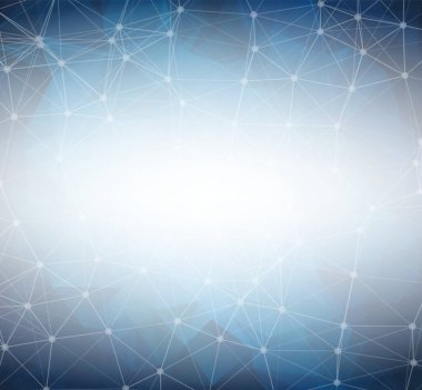 Lacivert düşük polimer arka plan. Çokgen tasarım modeli. Parlak mozaik modern geometrik tasarım, Yaratıcı Tasarım Şablonları. Noktalarla birleştirilmiş çizgiler.