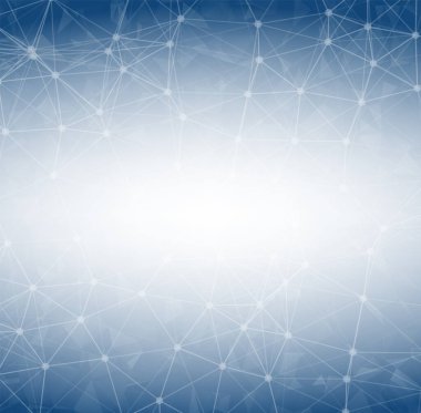 Lacivert düşük polimer arka plan. Çokgen tasarım modeli. Parlak mozaik modern geometrik tasarım, Yaratıcı Tasarım Şablonları. Noktalarla birleştirilmiş çizgiler.