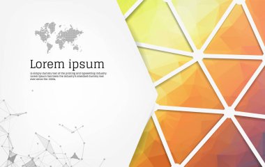 Arka plan ile renkli üçgenler ve kareler