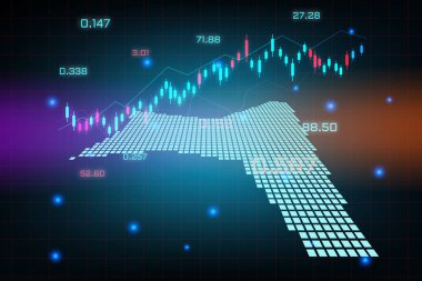Noel Adası haritasının finansal yatırım konsepti için borsa geçmişi veya iş grafiği grafiği grafiği çizelgesi. iş fikri ve teknoloji yenilik tasarımı.