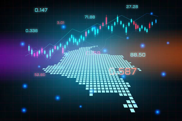 Finansal yatırım konsepti olan Kolombiya haritası için borsa geçmişi veya iş grafiği grafiği grafiği çizelgesi. iş fikri ve teknoloji yenilik tasarımı.