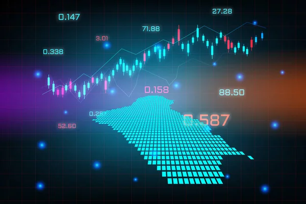 Irak Haritasının Finansal Yatırım Konsepti Için Borsa Geçmişi Veya Grafiği — Stok Vektör