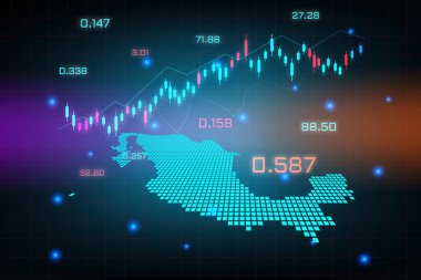 Borsa geçmişi ya da finans yatırımı konsepti olan Meksika haritası için iş grafiği grafikleri. iş fikri ve teknoloji yenilik tasarımı.