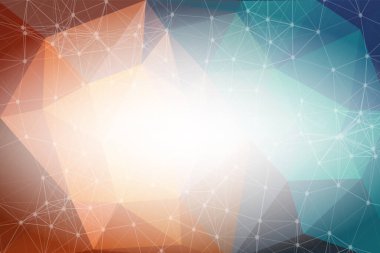 Renkli düşük polimer arka plan. Çokgen tasarım modeli. Parlak mozaik modern geometrik tasarım, Yaratıcı Tasarım Şablonları. Noktalarla birleştirilmiş çizgiler.