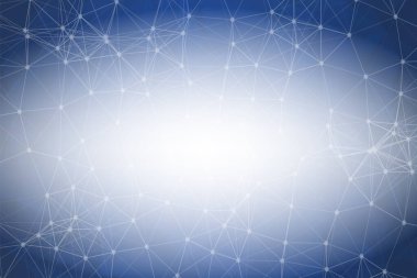 Noktaları ve Çizgileri Birleştiren Soyut Mavi Çoklu Alan Arkaplanı. Bağlantı yapısı ve bilim geçmişi. Gelecekçi HUD tasarımı.