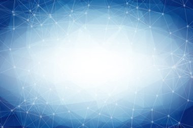 Noktaları ve Çizgileri Birleştiren Soyut Mavi Çoklu Alan Arkaplanı. Bağlantı yapısı ve bilim geçmişi. Gelecekçi HUD tasarımı.