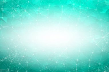 Yeşil düşük polimer arka plan. Çokgen tasarım modeli. Parlak mozaik modern geometrik tasarım, Yaratıcı Tasarım Şablonları. Noktalarla birleştirilmiş çizgiler.