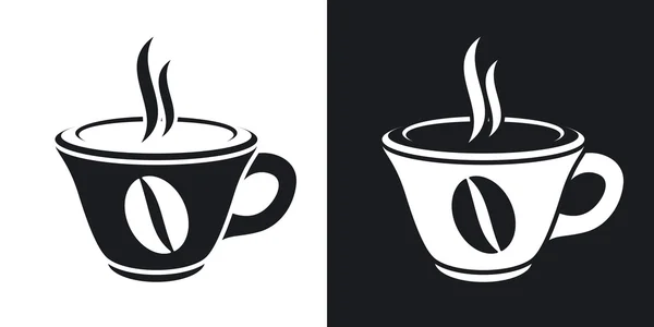 Cup of hot coffee icons. — Stock Vector