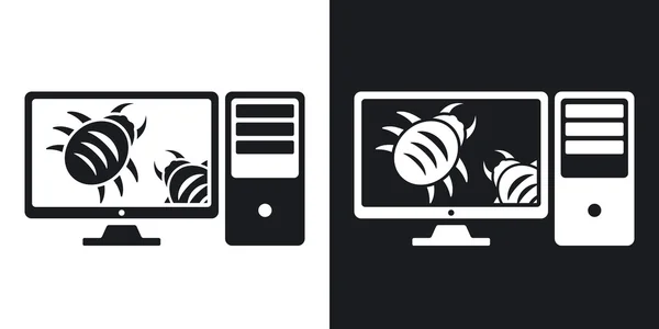 Workstation está infectado por iconos de malware — Archivo Imágenes Vectoriales