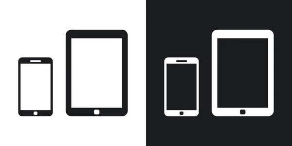 Iconos de teléfonos inteligentes y tabletas . — Vector de stock