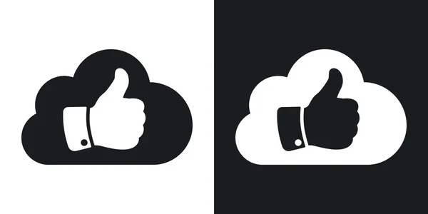 Oblak s palcem nahoru ikony. — Stockový vektor