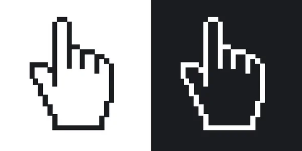 Ícones cursor mão pixel . — Vetor de Stock