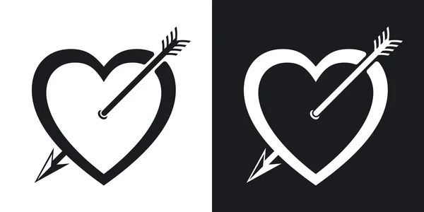 Corazón con iconos de flecha . — Vector de stock