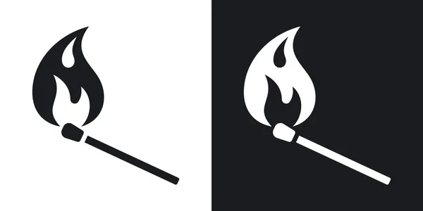 Hořící zápas ikony. — Stockový vektor