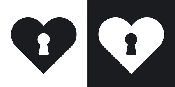 Coeur avec icônes de trou de serrure . — Image vectorielle