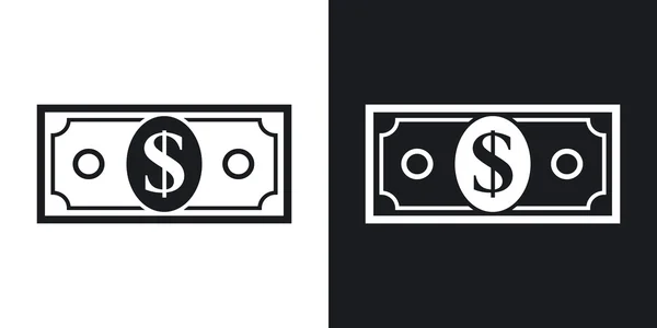 Iconos billete de dólar . — Vector de stock