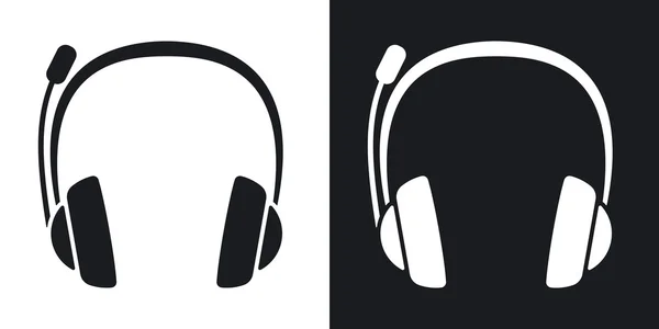 Słuchawki i mikrofon ikony. — Wektor stockowy