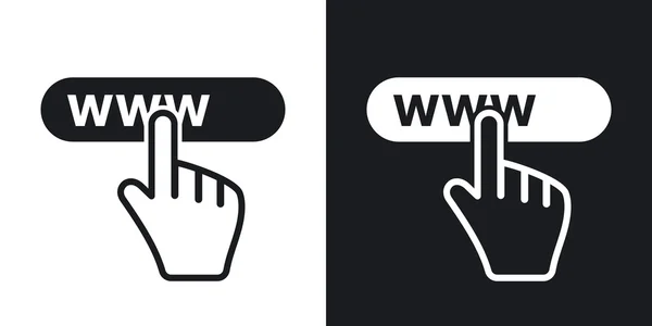 Cursor de mão clique em ícones de botão . — Vetor de Stock