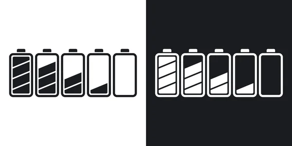 Energia Batteria icone impostate — Vettoriale Stock