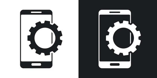 Iconos de configuración de teléfonos inteligentes . — Vector de stock