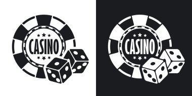 Casino çip ile iki dices kutsal kişilerin resmi