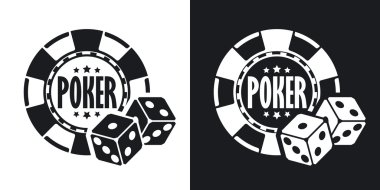 Poker chip ile iki dices kutsal kişilerin resmi