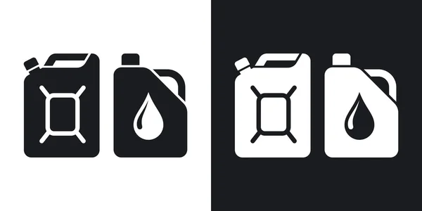 Contenitori con icone carburante e olio — Vettoriale Stock